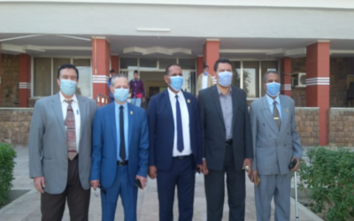 Aswan University President inspects the launching of the 1st semester exams within strict measures