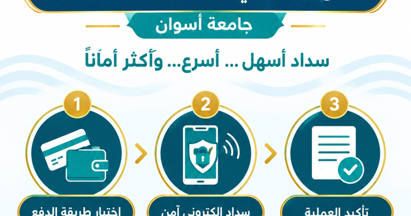 تعلن جامعة أسوان عن إطلاق خدمة الدفع الإلكتروني للمصروفات الدراسية